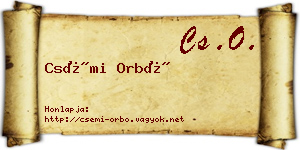 Csémi Orbó névjegykártya